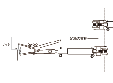 壁つなぎ専用・サッシ用はさみ具　使用例